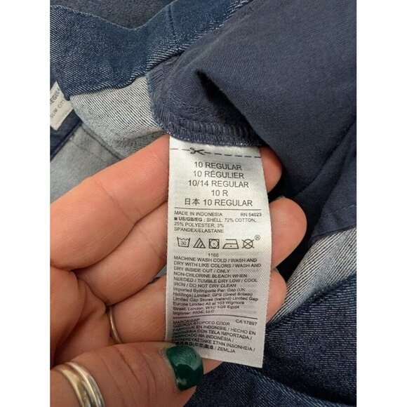 GAP women's 10 regular slim city crop dark denim, work, business, stretch S14 - Picture 6 of 9